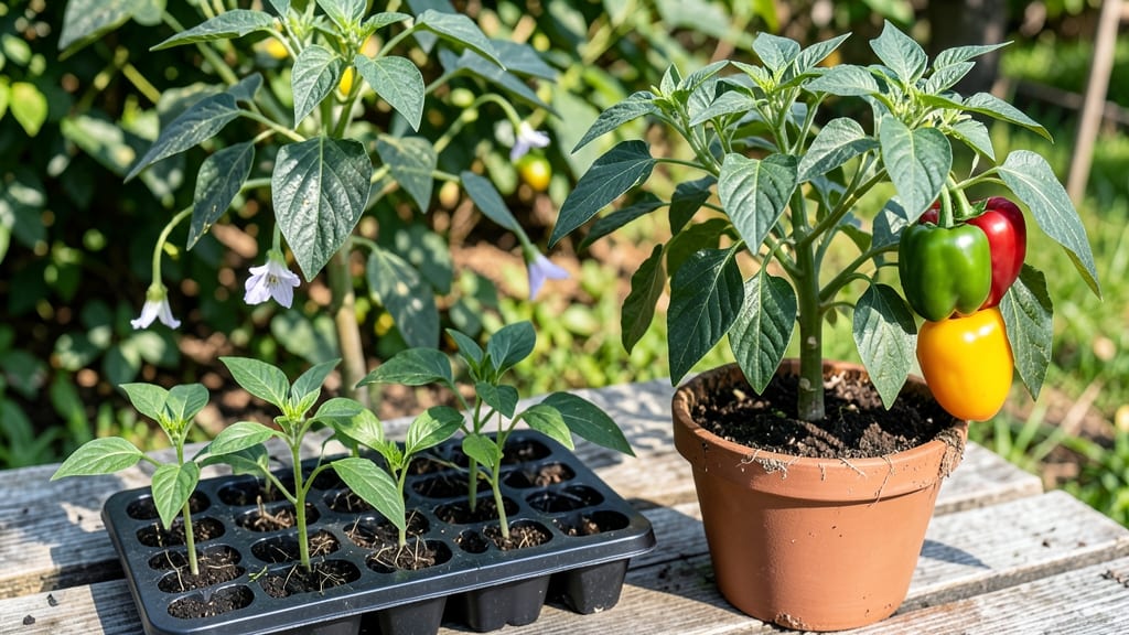 How to Plant Bell Peppers Outside: Pole-Trained Growth in Compact Gardens