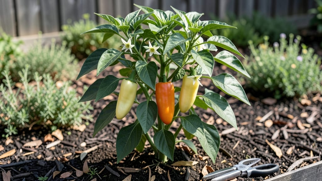 Banana Pepper Sprouts: Pole-Trained Heat and Crunch in 55 Days