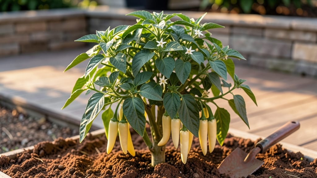 Hungarian Wax Pepper Plants: Pole-Trained Abundance in Compact Gardens
