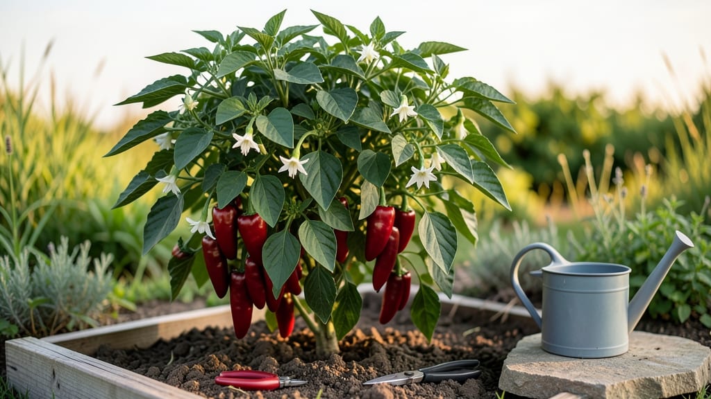 Carmen Italian Sweet Pepper Growing Guide: Pole-Trained Abundance in Compact Spaces
