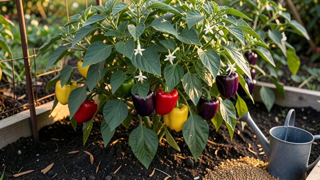 Bell Peppers Growing Season: Pole-Trained Sweetness in 50 Days